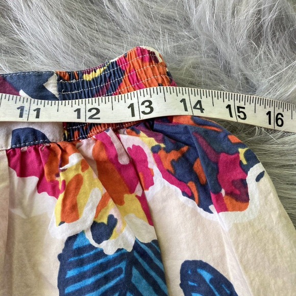 Fossil Women’s Size 4 Floral Mini Skirt Button Front Pockets Lined Elastic Waist - Picture 7 of 8